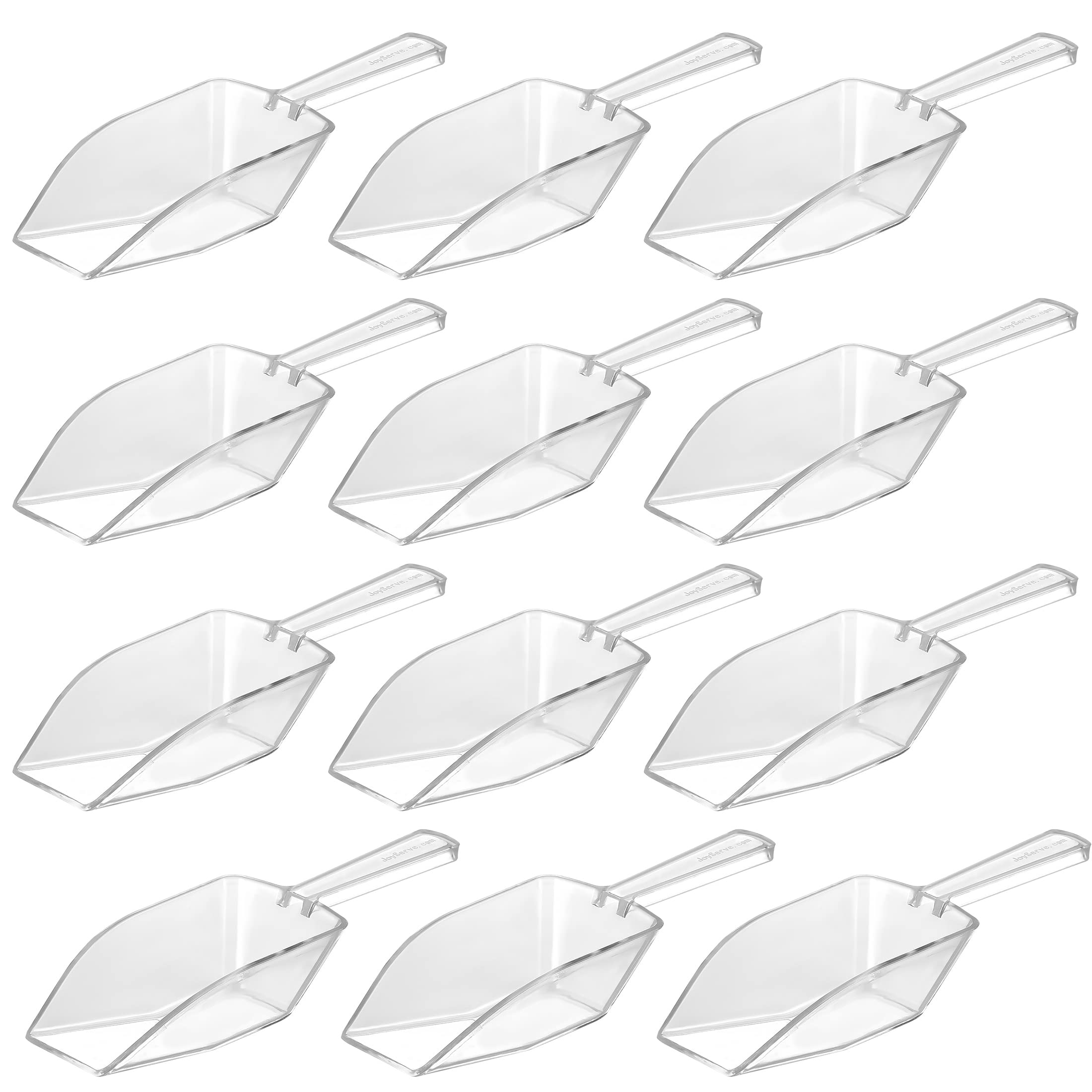 Plastic Mini Scoops for Candy - (Pack of 24) 5.5-Inch (2oz) Ice Cream Bar, Jars, Containers, Coffee, Flour, Dessert Buffets, Kitchen, Weddings, Parties & Concessions, Clear Acrylic